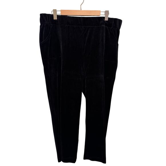 Westbound Women Black Velour Elastic Waist Plus Size Loung Jogger Pants Sz 1X - Picture 1 of 7